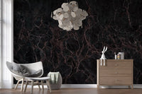 Wandbild mit geädertem Marmor in Mitternachtsrosa