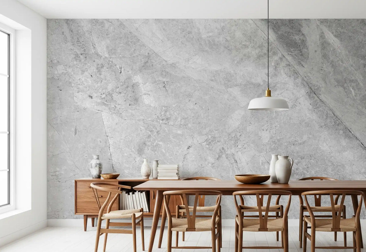 Wandbild mit grauer Marmorplatte und kühlen Adern