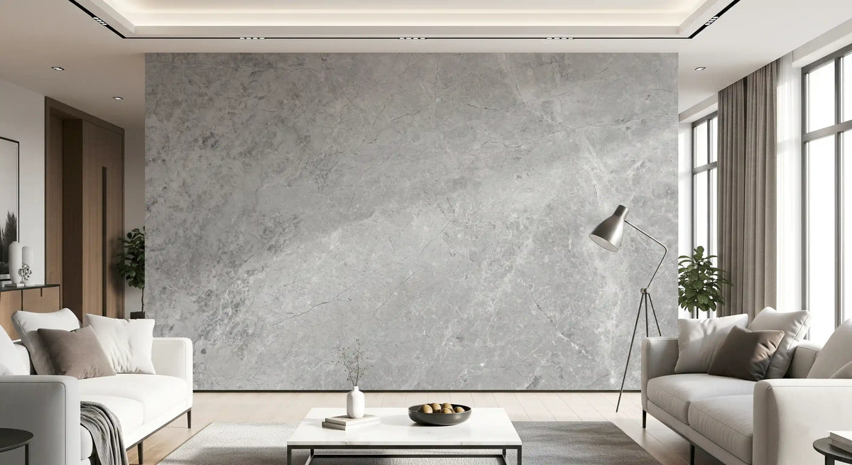 Fotomurale effetto marmo classico grigio chiaro