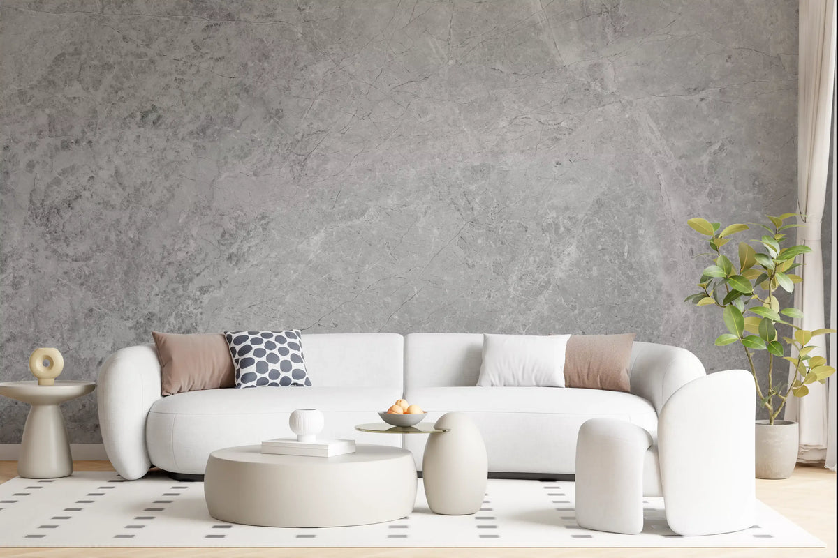 Fotomurale effetto marmo classico grigio chiaro