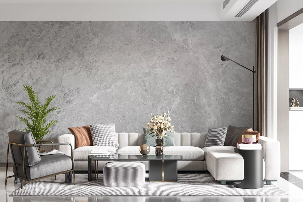 Fotomurale effetto marmo classico grigio chiaro