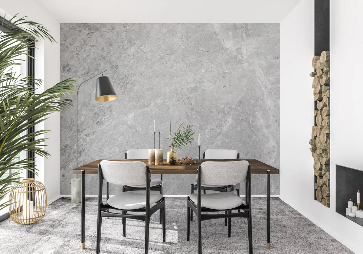 Fotomurale effetto marmo classico grigio chiaro