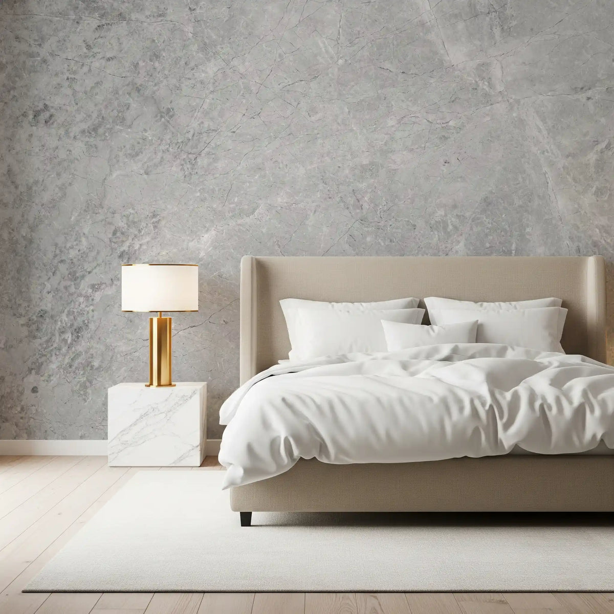 Fotomurale effetto marmo classico grigio chiaro