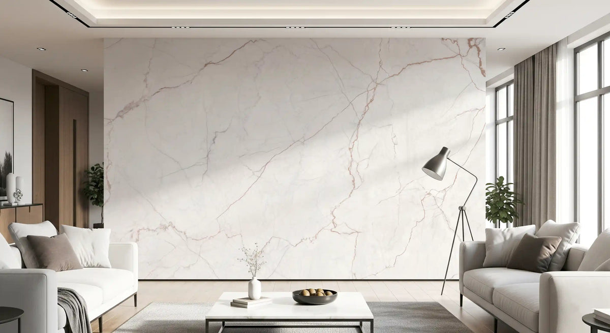 Subtle Rose Veined Marble Wall Mural