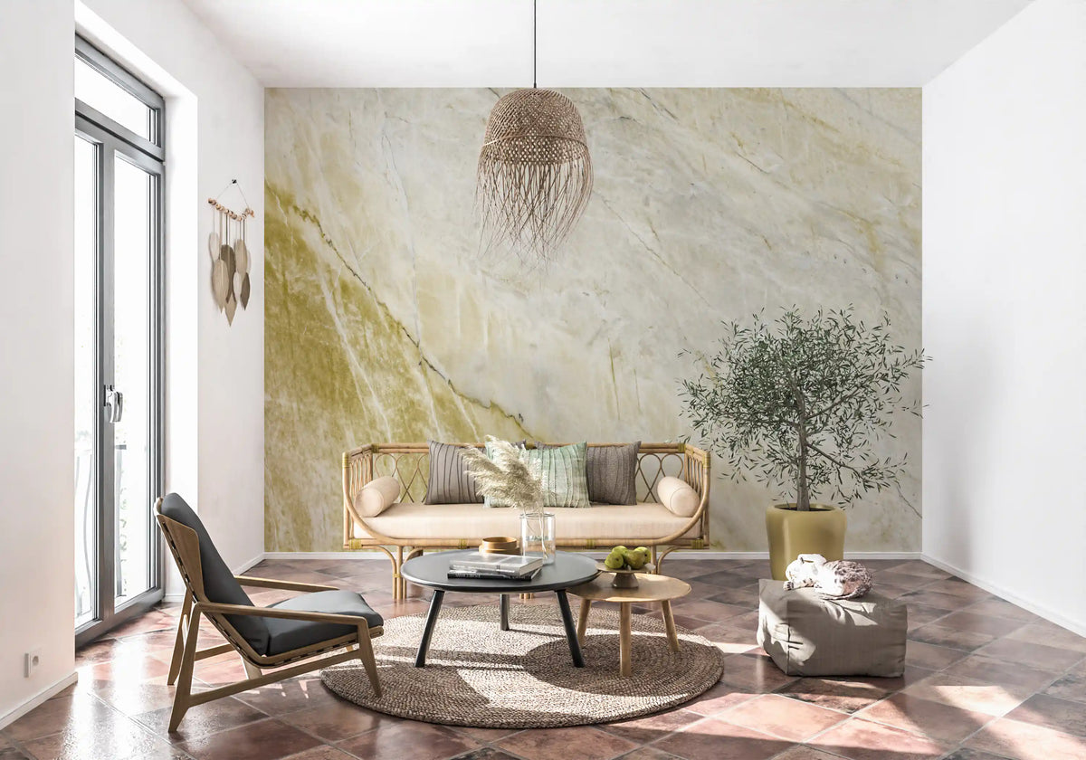 Mural de pared con textura de piedra con vetas doradas