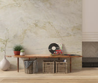 Wandbild mit Marmoradern in Creme und Gold