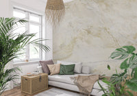 Wandbild mit Marmoradern in Creme und Gold