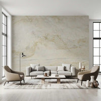 Wandbild mit Marmoradern in Creme und Gold