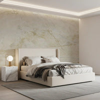 Wandbild mit Marmoradern in Creme und Gold