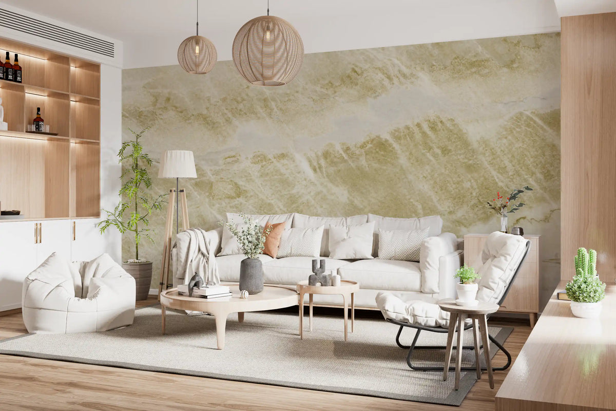 Wandbild in Natursteinoptik mit goldenen Adern