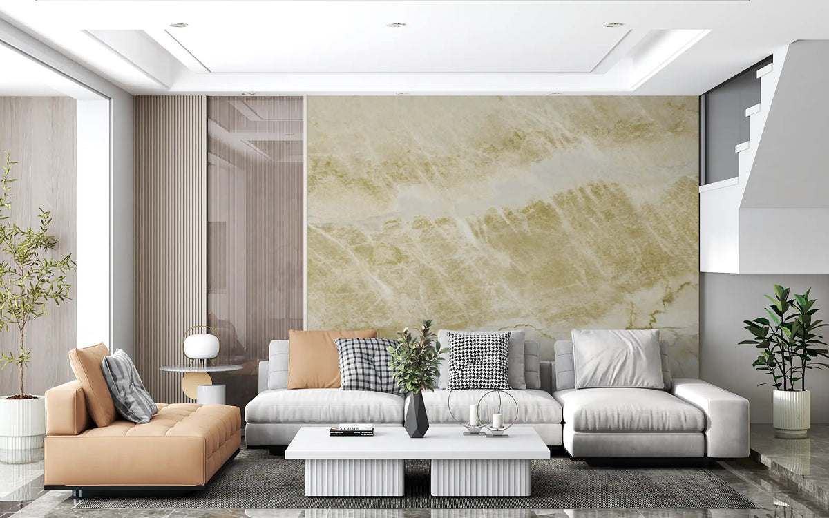 Wandbild in Natursteinoptik mit goldenen Adern