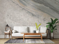Wandbild mit Marmoraderung in kühlem Grau