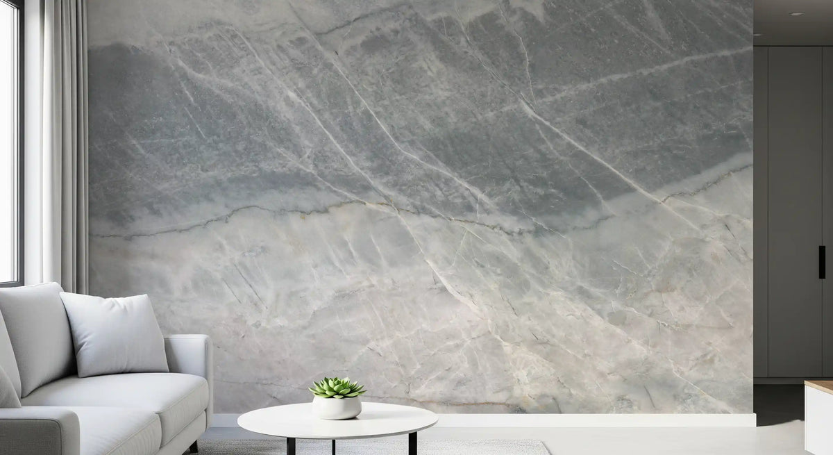 Mural de parede com textura de pedra com veios de mármore cinzento frio