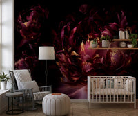 Wandbild „Mitternachtsrote Blüte“