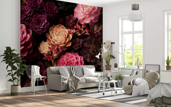 Wandbild „Mitternachtsblüte der Sukkulenten“