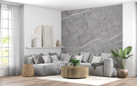 Papier peint panoramique effet marbre gris classique