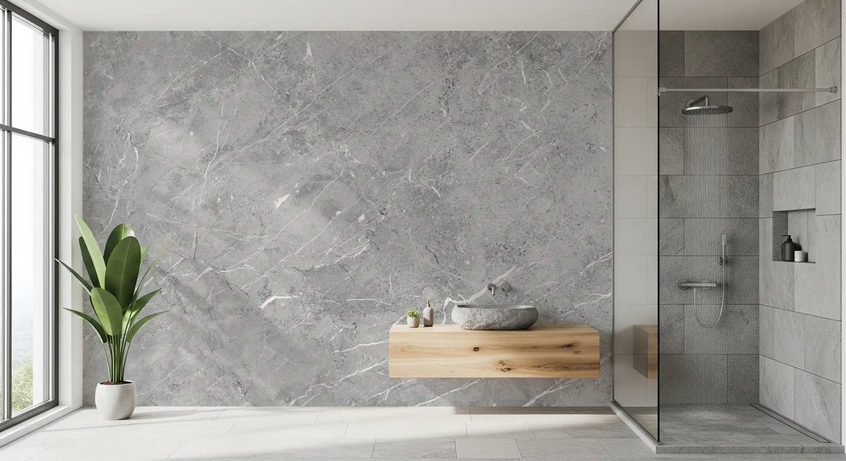 Murale da parete con texture effetto marmo grigio minimalista
