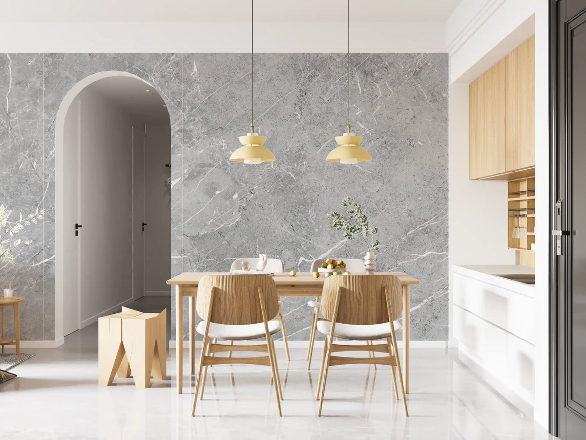 Murale da parete con texture effetto marmo grigio minimalista