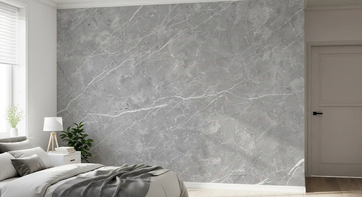 Papier peint mural en marbre gris veiné classique