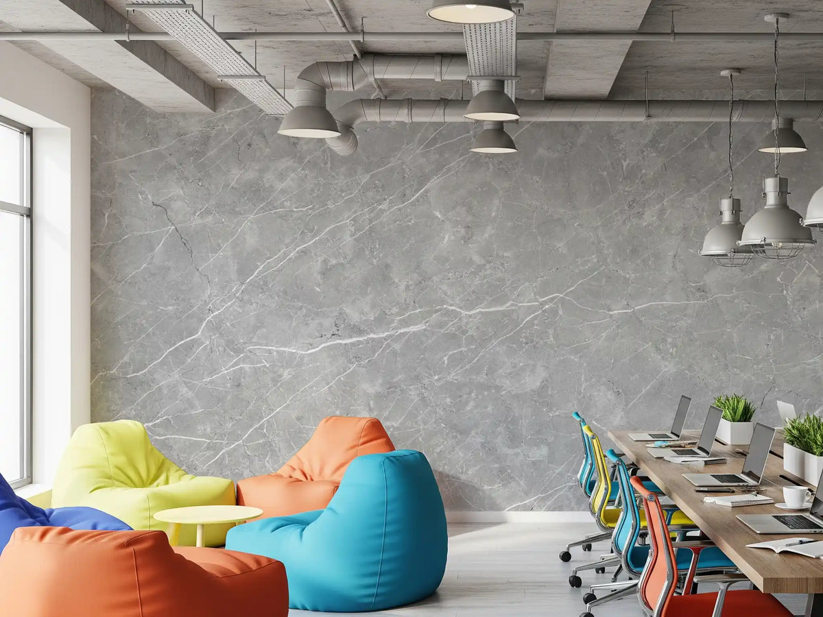 Papier peint mural en marbre gris veiné classique