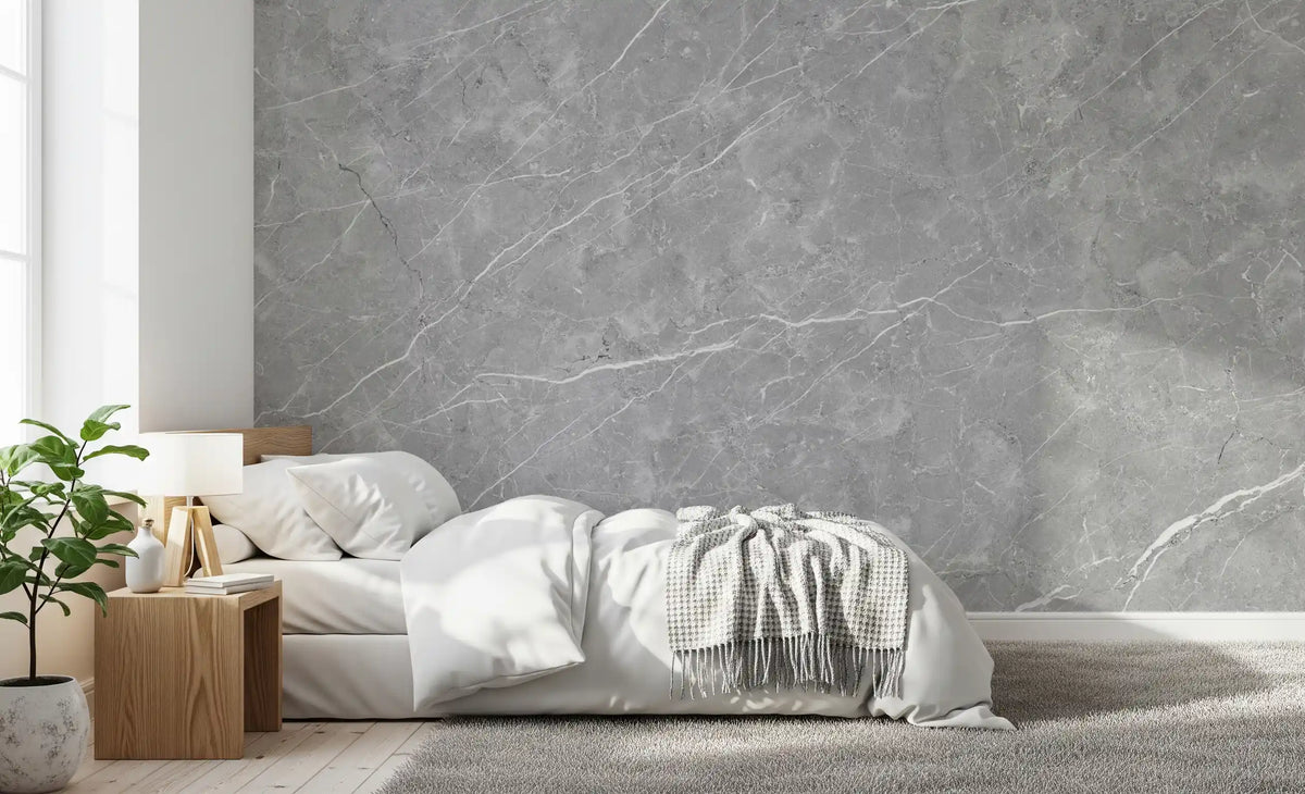 Papier peint mural en marbre gris veiné classique