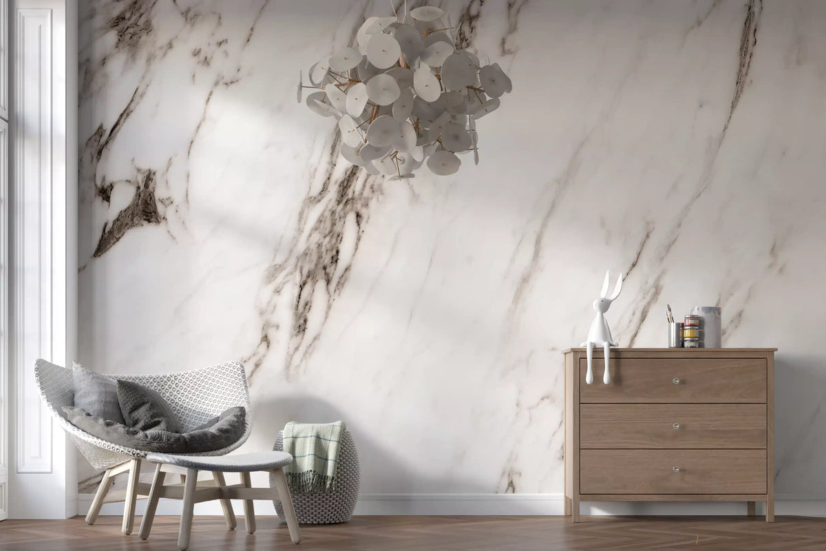 Wandbild mit klassischer weißer Marmorader