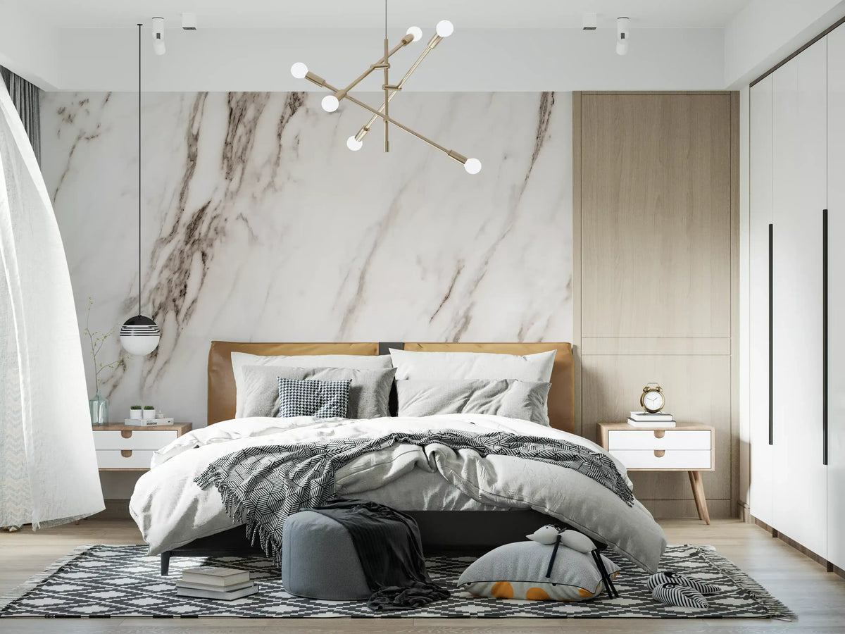Wandbild mit klassischer weißer Marmorader