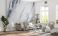 Wandbild mit klassischen blauen und weißen Marmoradern