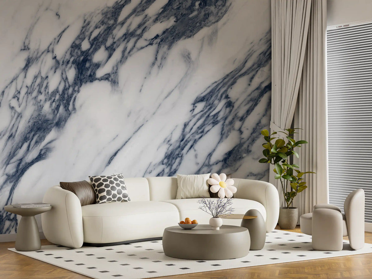 Wandbild mit monochromer Marmorader-Textur