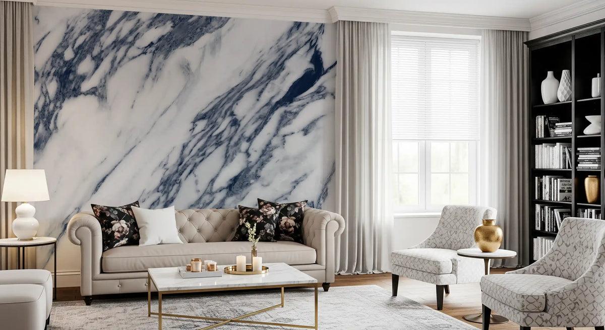 Wandbild mit monochromer Marmorader-Textur