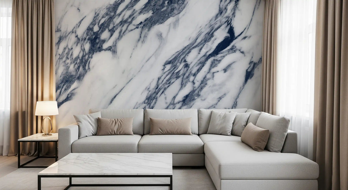 Wandbild mit monochromer Marmorader-Textur