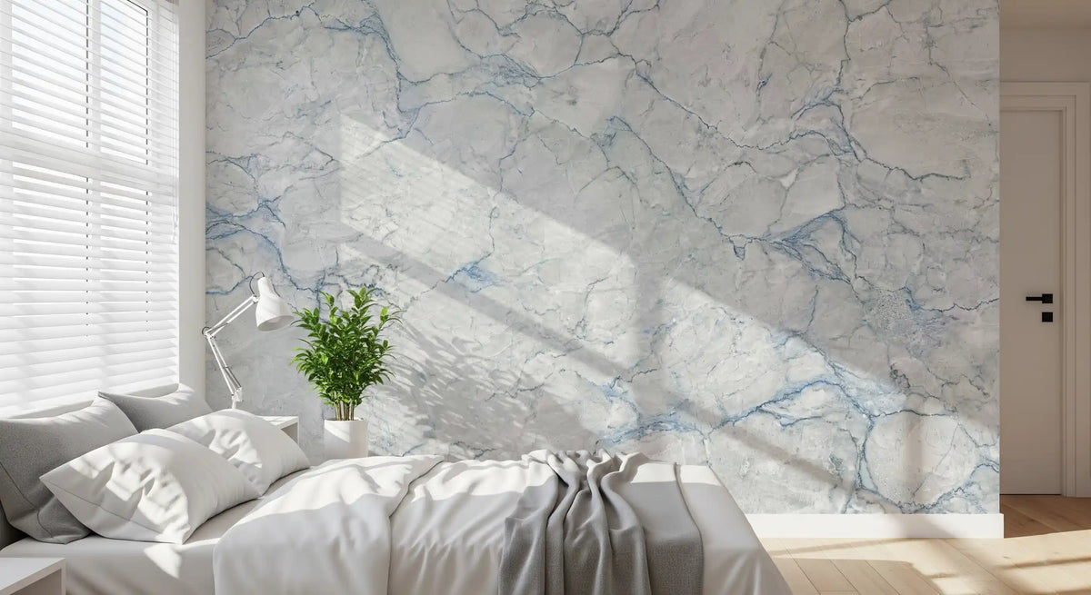 Wandbild mit kühlen blauen Marmoradern