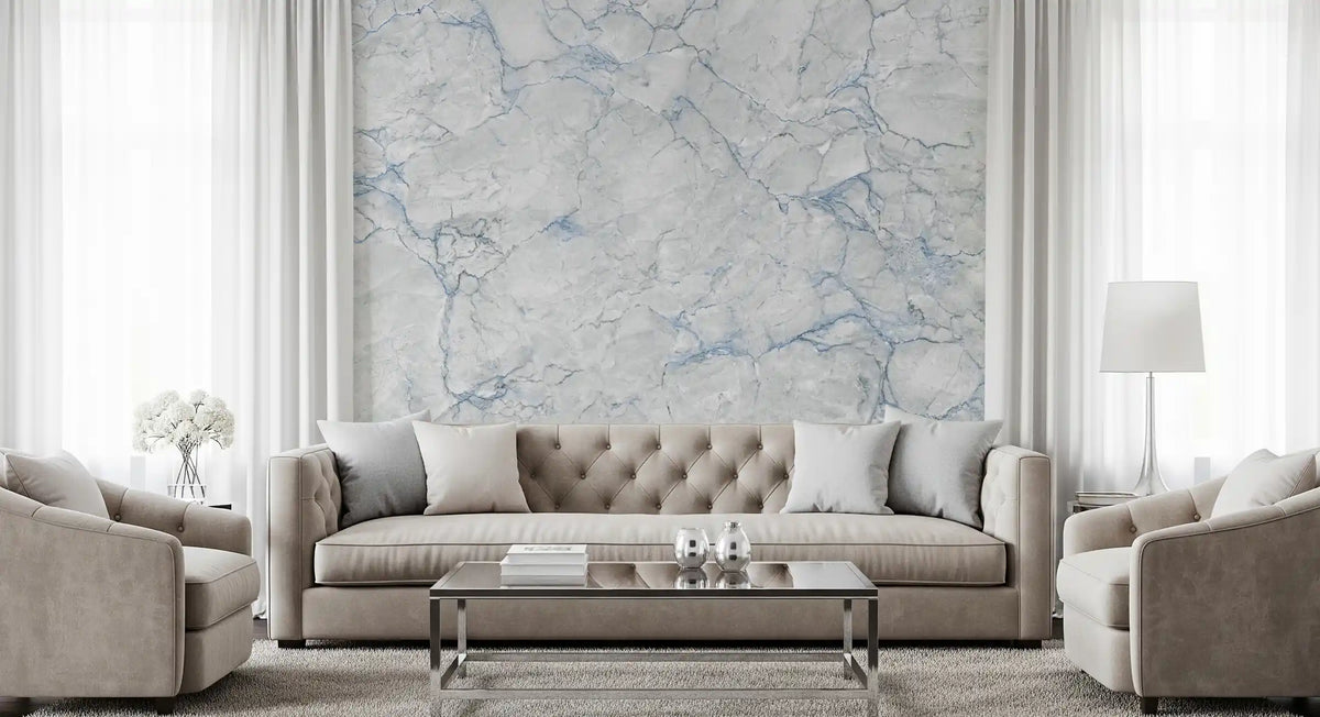 Wandbild mit kühlen blauen Marmoradern