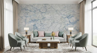 Cool Blue Marble Vein Wall Mural