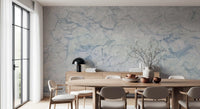 Cool Blue Marble Vein Wall Mural