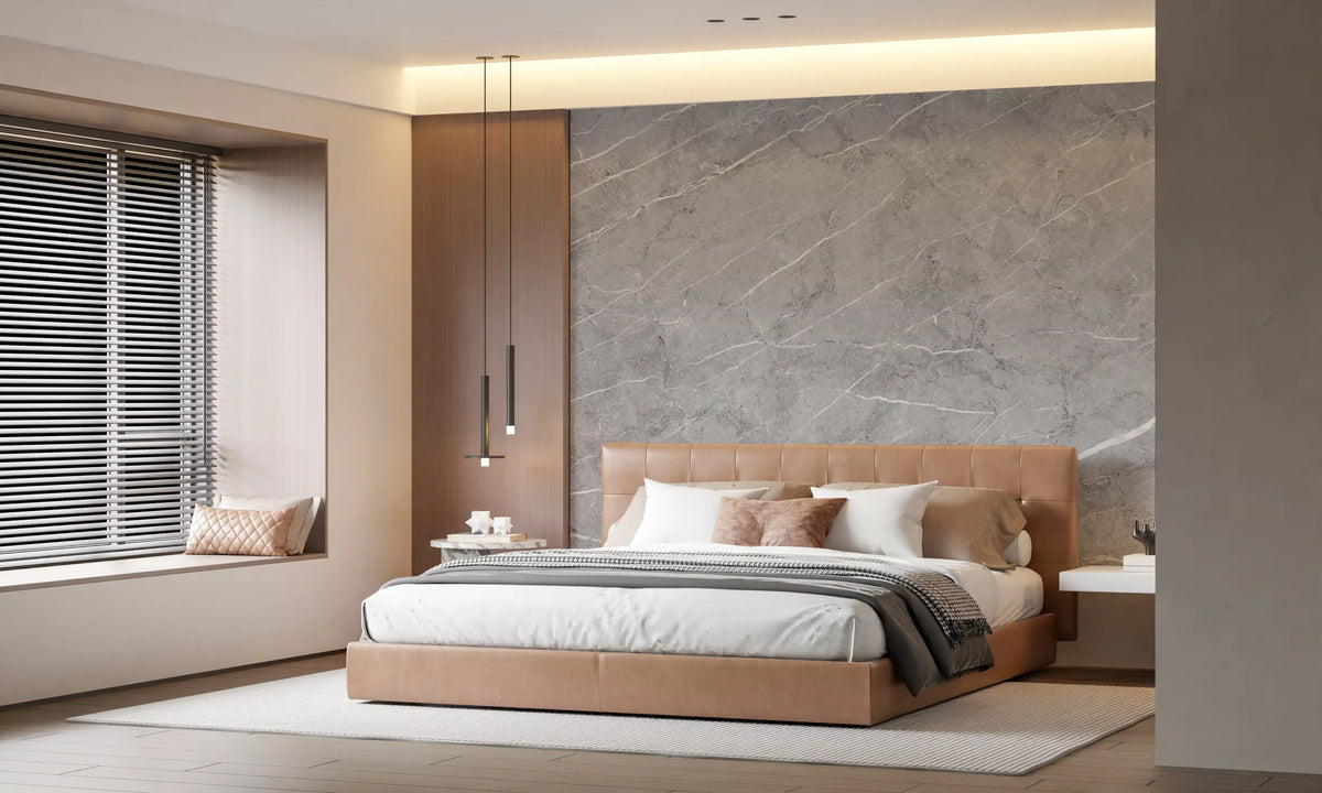 Minimalist Cool Grey Stone Texture Wall Mural