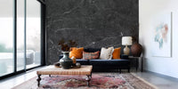 Dark Charcoal Veined Stone Texture Wall Mural
