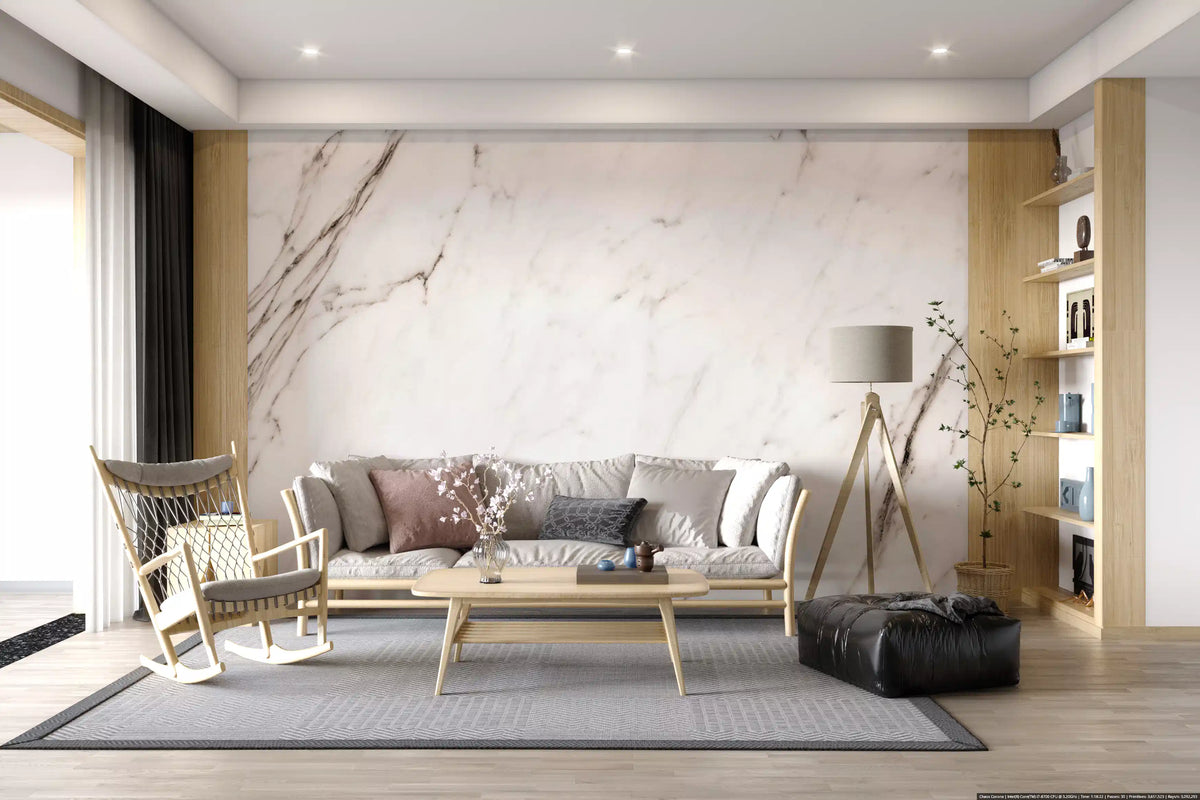 Wandbild mit cremefarbener italienischer Marmorplatte