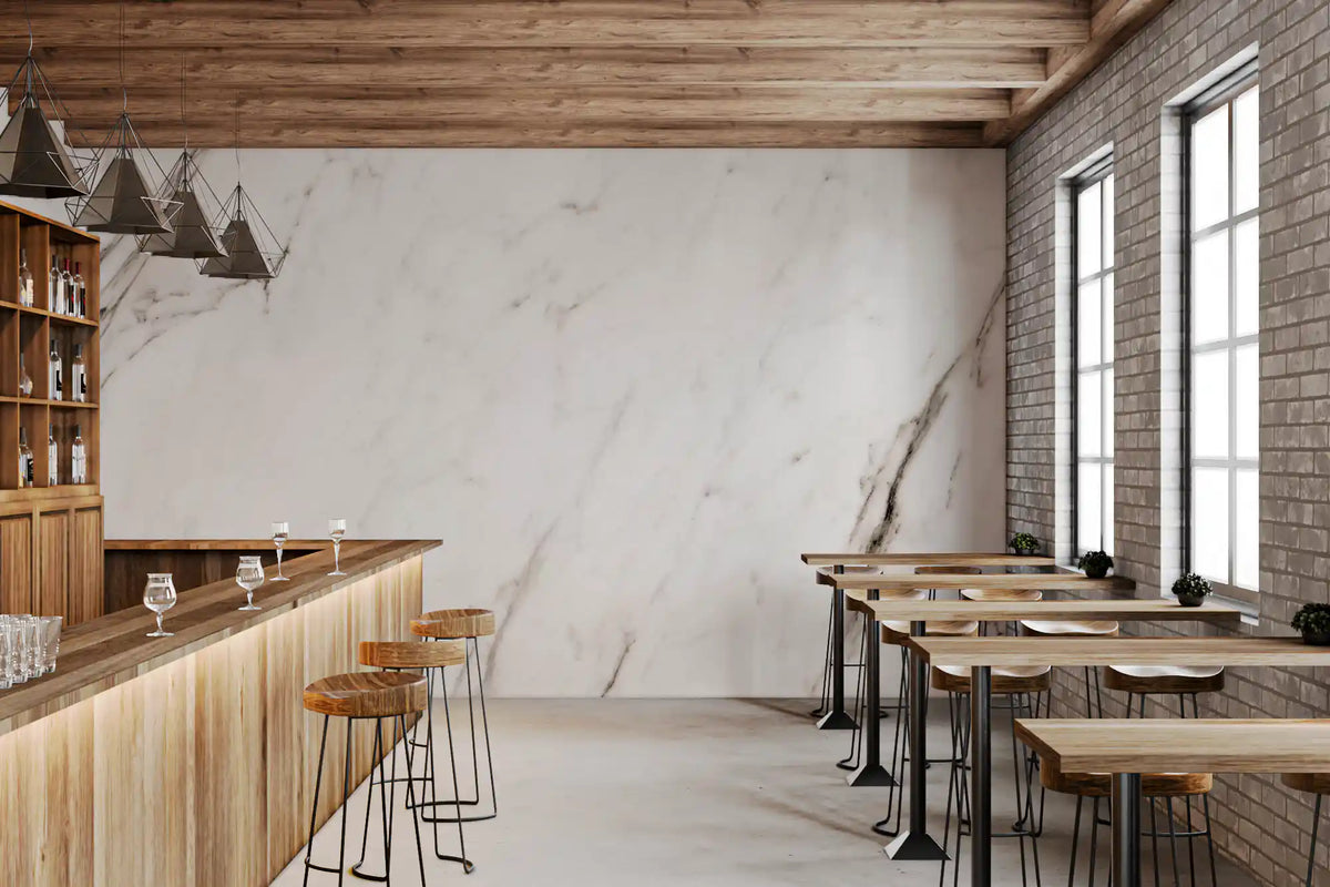 Wandbild mit cremefarbener italienischer Marmorplatte