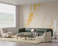 Papier peint panoramique effet veines de marbre doré