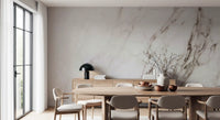 Muurschildering met de textuur van witte Calacatta-steen