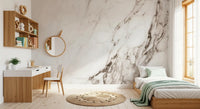 Muurschildering met de textuur van witte Calacatta-steen