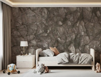 Rustikales Wandbild mit erdigen Steinplatten