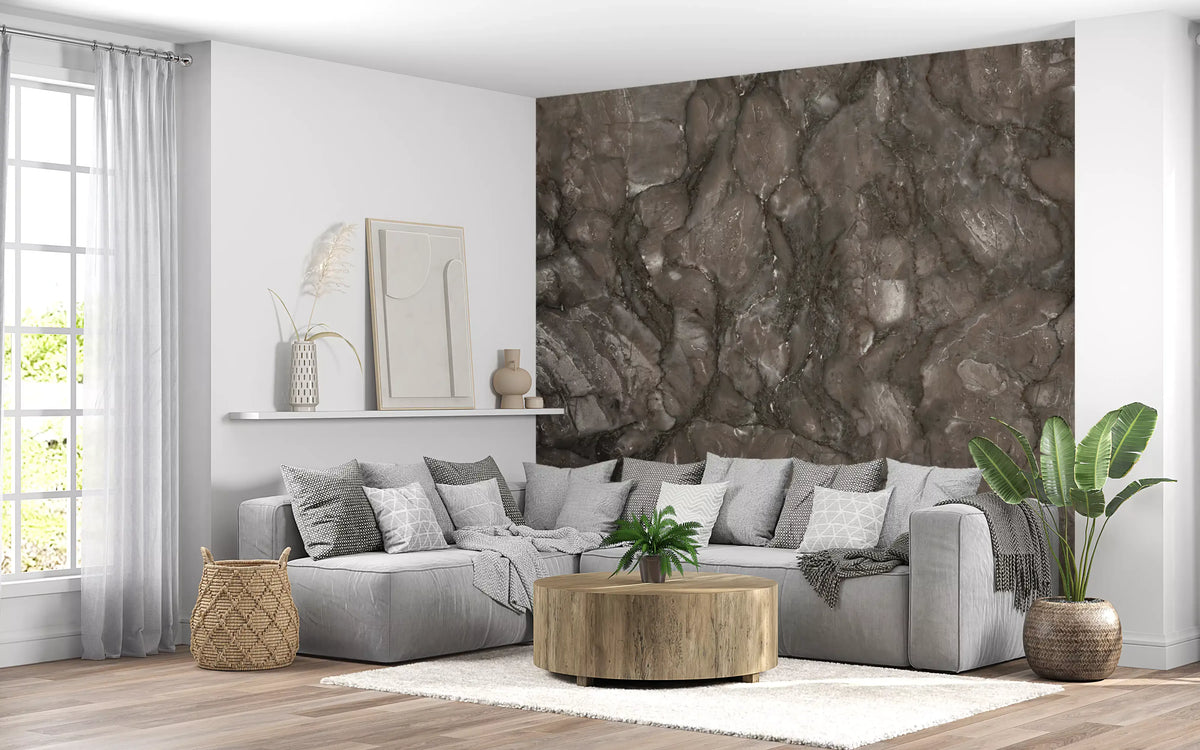 Wandbild mit Marmorstruktur in natürlichen Erdtönen