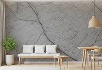 Décor mural en pierre grise monochrome veinée