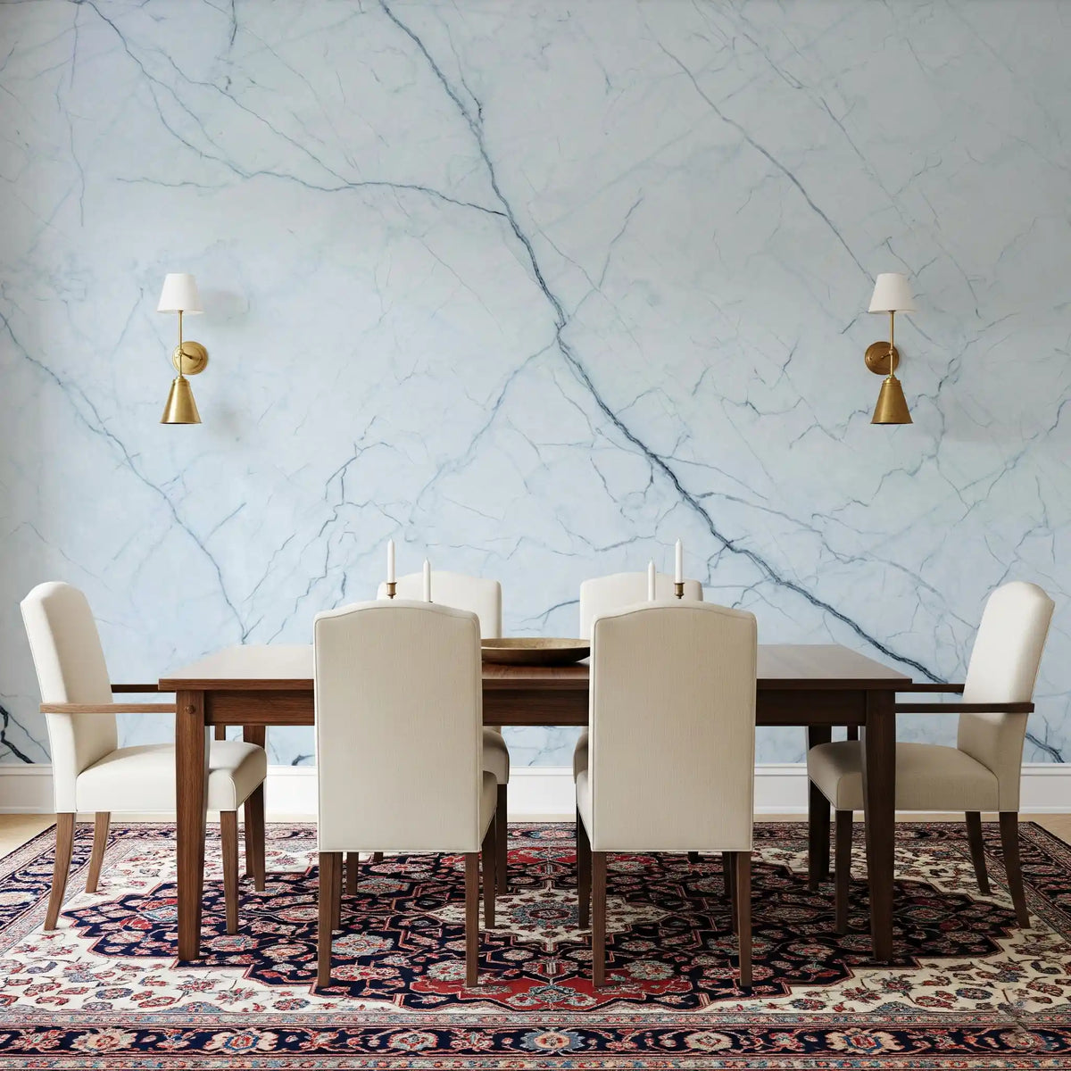Ethereal Pale Marble Vein Wall Mural