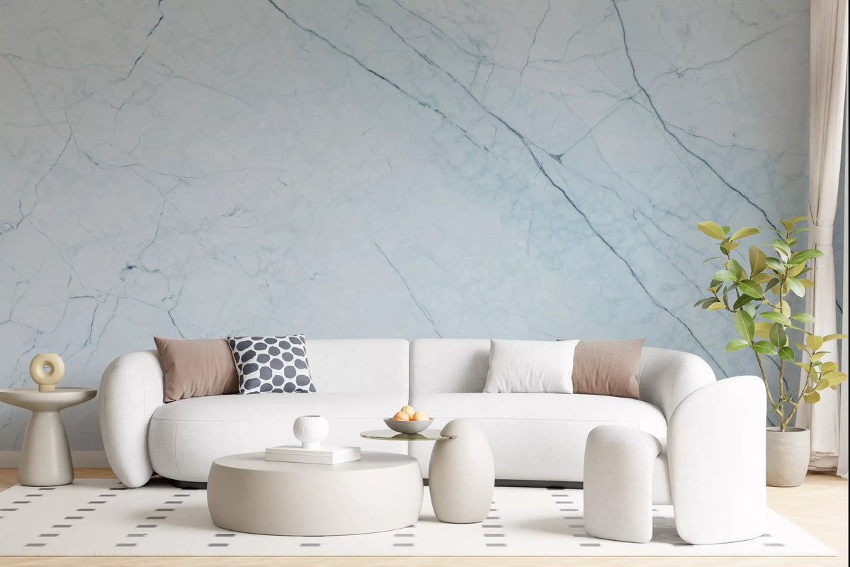 Wandbild mit ätherischen azurblauen Marmoradern