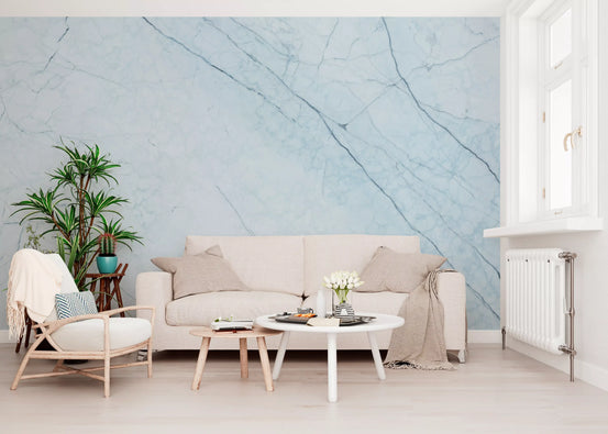 Wandbild mit ätherischen azurblauen Marmoradern