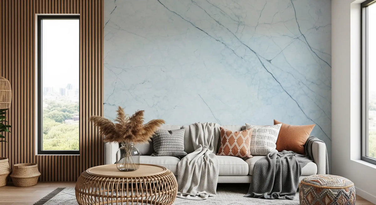 Wandbild mit ätherischen azurblauen Marmoradern