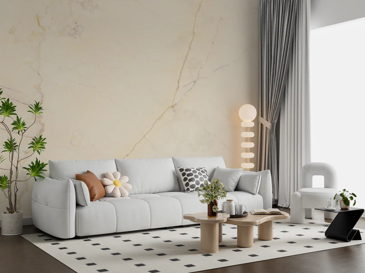 Wandbild mit cremiger Marmorsteinstruktur